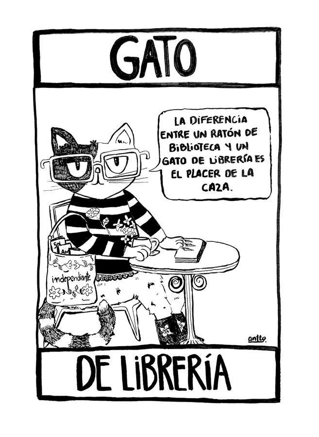 Gato de librería - comisión para una librería independiente
