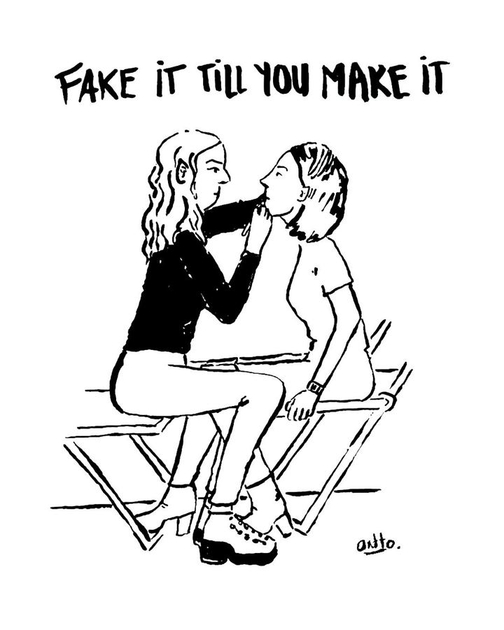 Fake it till you make it — viñeta de antto.